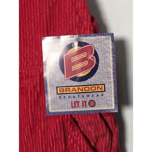 Vintage NWT RARE 90's NBA Chicago Bulls Red Corduroy BIB Overalls VTG Jordan NEW - Picture 5 of 11